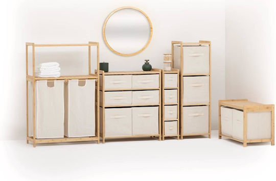 Storage Drawers F-v Tidy Made of Wood & Fabric with 4 Drawers L33xW19xH78.5cm