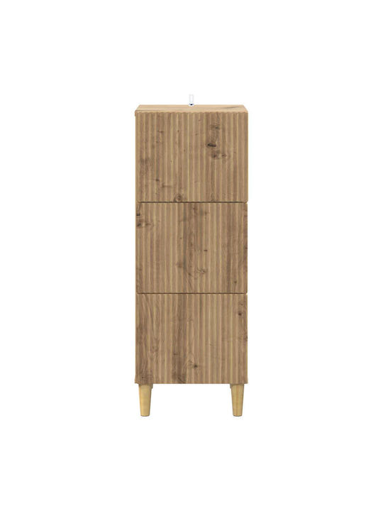 Wooden Storage Drawers with 3 Drawers L33xW34.5xH90cm