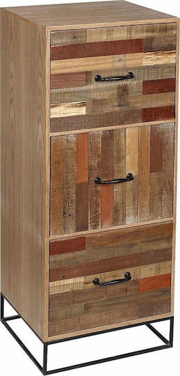 Schubladen Aufbewahrung mit 3 Schubladen Natural L40xB35xH100cm