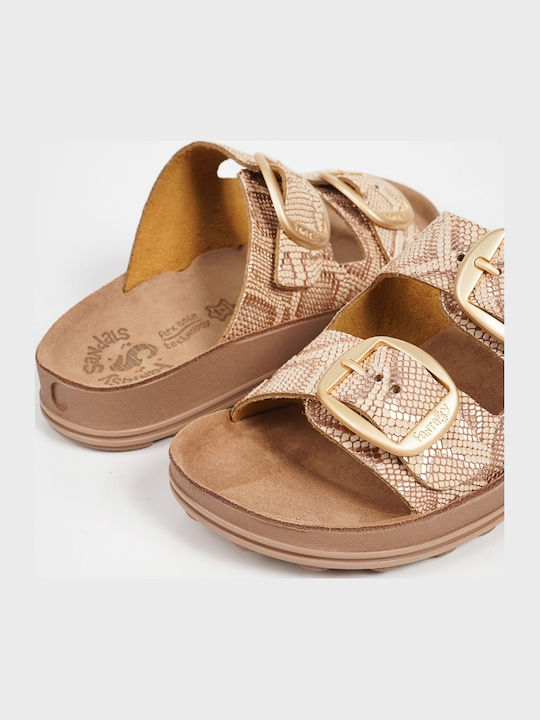 Despoina Leather Women's Anatomic Sandals Rose Gold