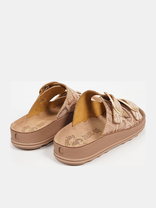 Despoina Leather Women's Anatomic Sandals Rose Gold