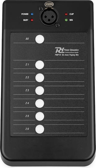 Power Dynamics PMPM10 6-Zone Paging Announcement Microphone for PMP 954.030 Amplifier Series
