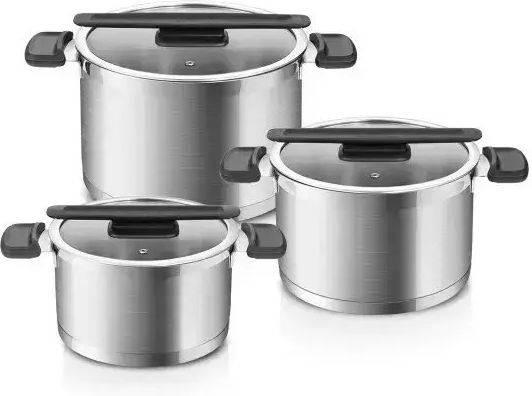 Tescoma Compact Stainless Steel Pots Set 3 Pieces
