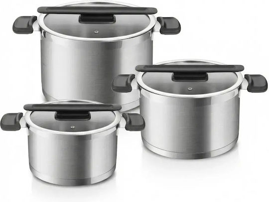 Tescoma Compact Stainless Steel Pots Set 3 Pieces