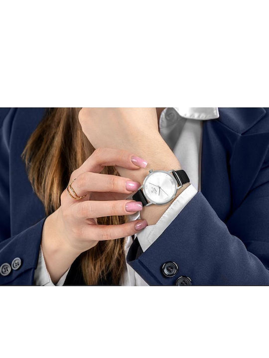Giewont Womens Watch 34mm Battery With Black Leather Strap