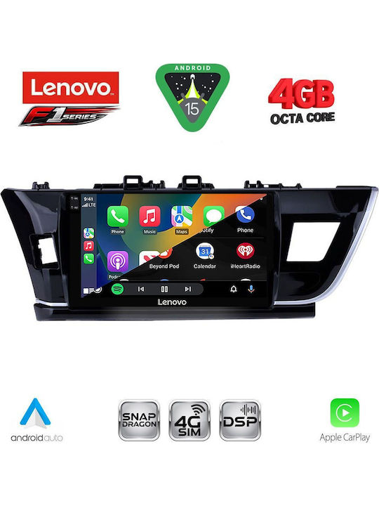 Lenovo Car Audio System for Toyota Corolla 2013-2016 (Bluetooth/USB/WiFi/GPS/Apple CarPlay/Android Auto) with 10" Touch Screen