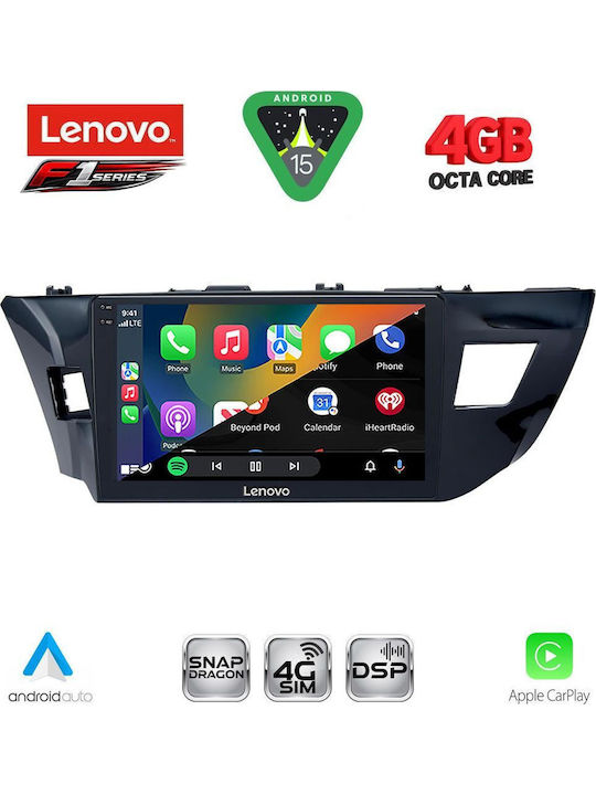 Lenovo Car Audio System for Toyota Corolla 2013-2016 (Bluetooth/USB/WiFi/GPS/Apple CarPlay/Android Auto) with 10" Touch Screen