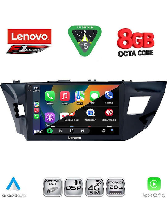 Lenovo Car Audio System for Toyota Corolla 2013-2016 (Bluetooth/USB/WiFi/GPS/Apple CarPlay/Android Auto) with 10" Touch Screen