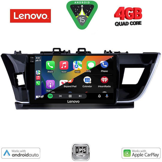 Lenovo Car Audio System for Toyota Corolla 2013-2016 (Bluetooth/USB/WiFi/GPS/Apple CarPlay/Android Auto) with 10" Touch Screen