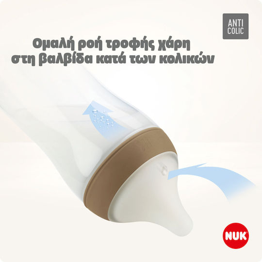 Nuk Plastic Baby Bottle Perfect Match Anti-colic with Silicone Teat for 0+ Months Beige 150ml