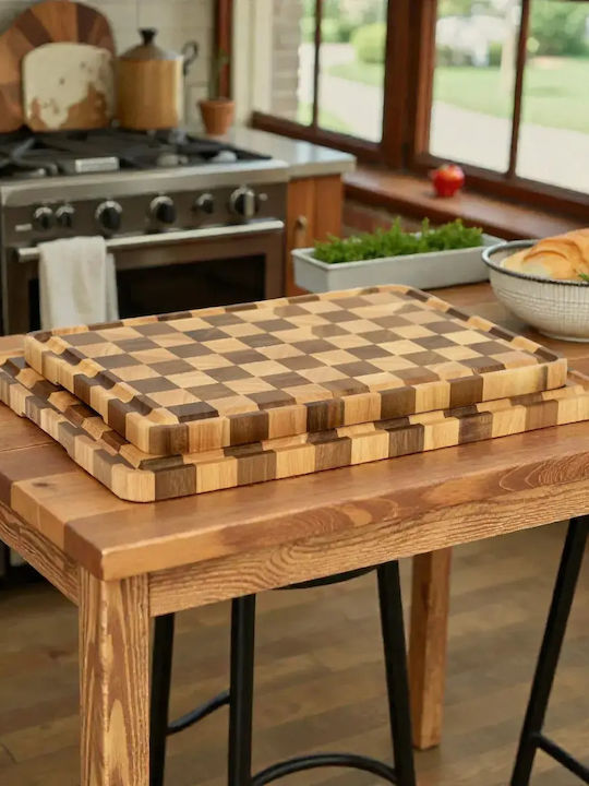 End Grain Дървено Плато За Сервиране 35x24см pl505.032