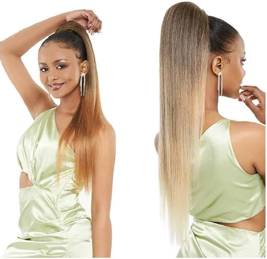 Ponytail Synthetic Hair Kanekalon High Quality Clamper Straight Burgundy Red # T1b/bug 71cm