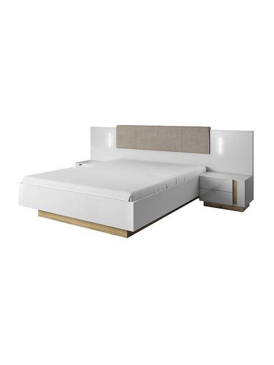Bedroom Furniture Set Arco White 160x200cm 3pcs