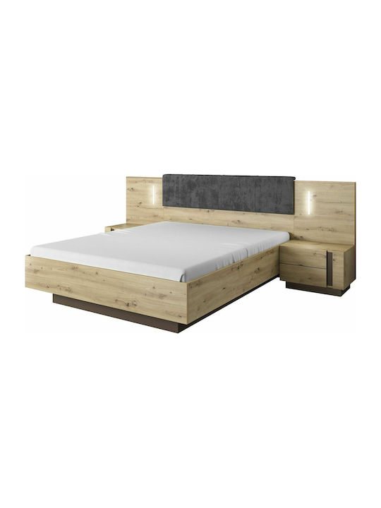 Set De Mobilier Pentru Dormitor Arco Natural 160x200cm 3 Bucăți