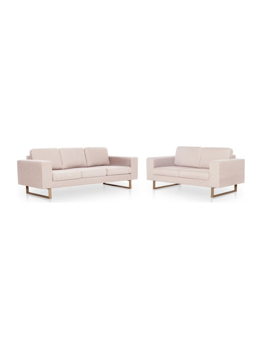 Living Room Furniture Set 3-Seater & 2-Seater Ecru