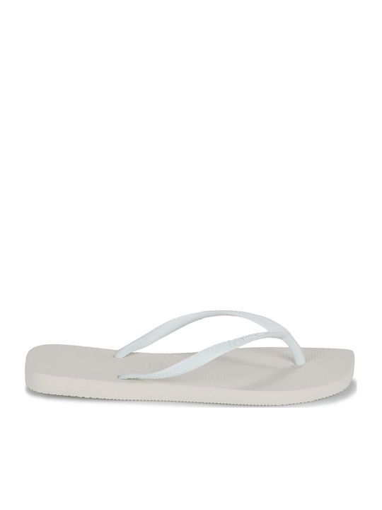 Slim Square Flip Flops in White Colour