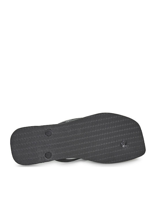 Slim Square Flip Flops in Black Colour