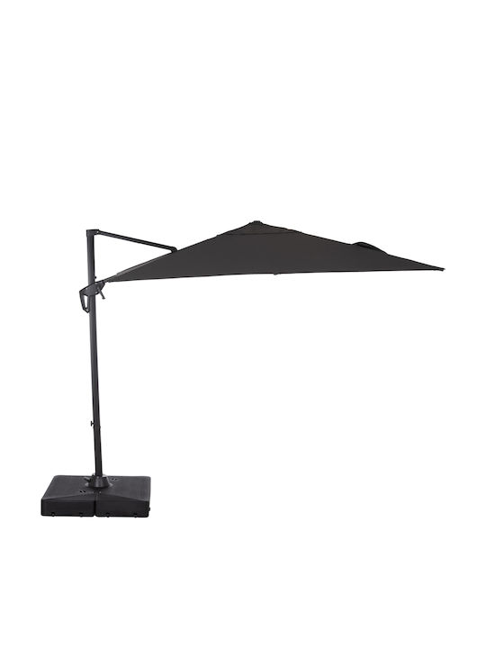 Professionelle Hängende Quadratische Garten- und Terrassen-Sonnenschirm aus Aluminium Javante Grau 2,7x2,7m