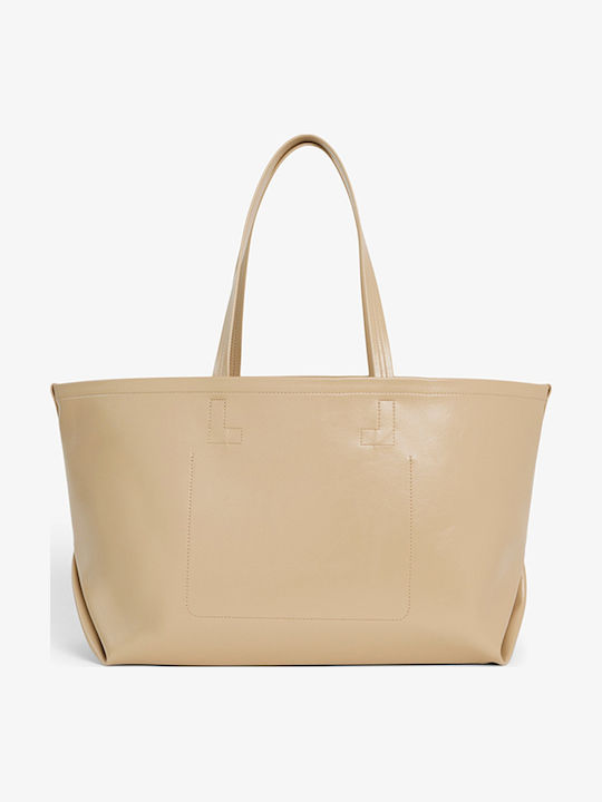 Damentasche Shopper Schulter Beige