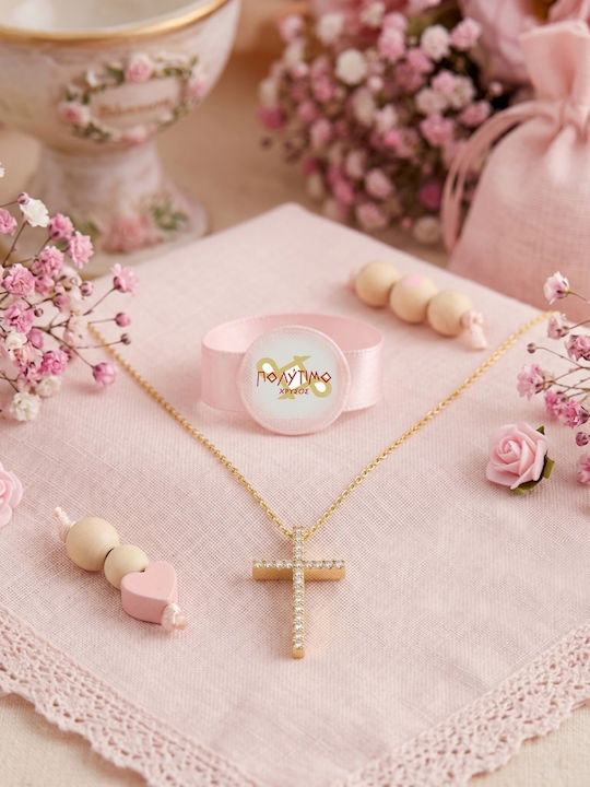Woman Gold Cross 9K with Chain