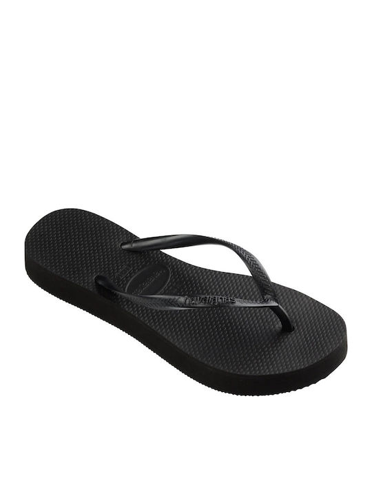 Slim Flatform Джапанки в Черен Цвят