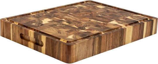Ξύλινη Επιφάνεια Κοπής Ακακία Καρυδιά Rubberwood 50x40x5 Εκ