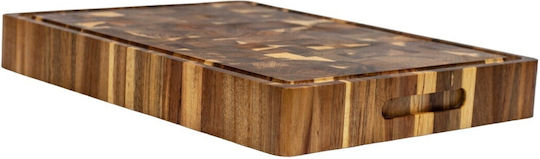 Ξύλινη Επιφάνεια Κοπής Ακακία Καρυδιά Rubberwood 60x40x4 Εκ