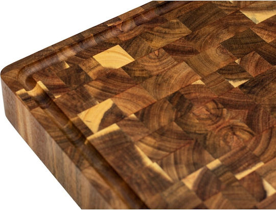 Ξύλινη Επιφάνεια Κοπής Ακακία Καρυδιά Rubberwood 60x40x4 Εκ