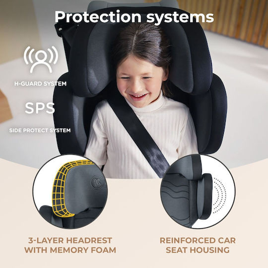 Kinderkraft Xpand 2 Pro Scaun Auto High-back Booster i-Size cu Isofix Graphite Negru