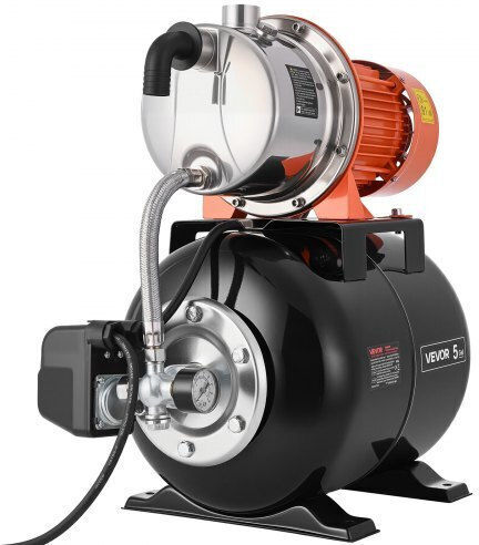 Vevor Elektrische Oberflächenwasserpumpe mit Automatischer Saugung 1,6hp Einphasig