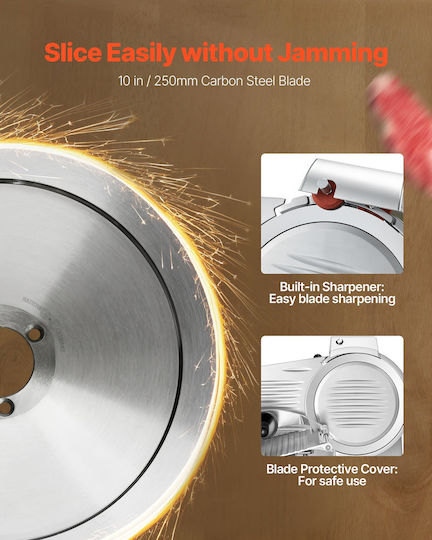 Vevor Ham Slicer With Cutting Disc Blade Diameter 250mm 50x40x36cm