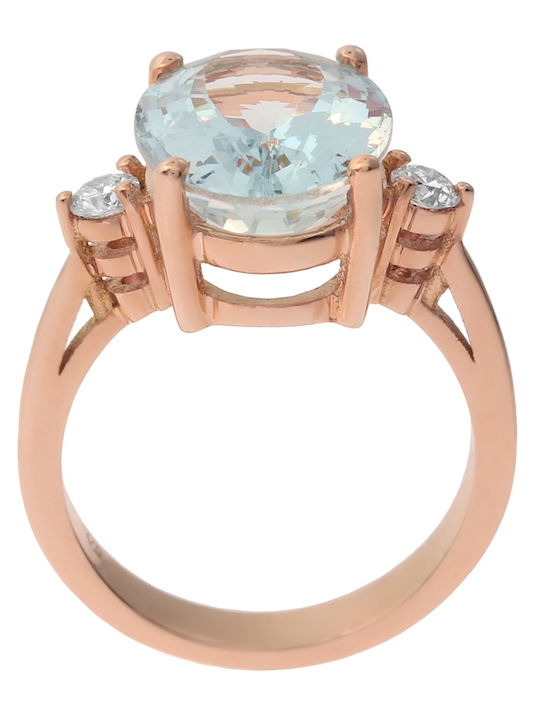 Single Stone Ring In 18K Rose Gold With Diamond