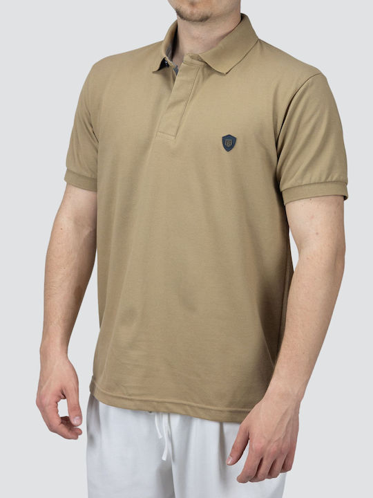 Polo Herrenbluse Kurzarm Beige
