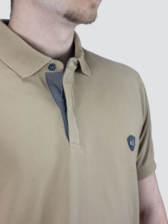 Polo Herrenbluse Kurzarm Beige
