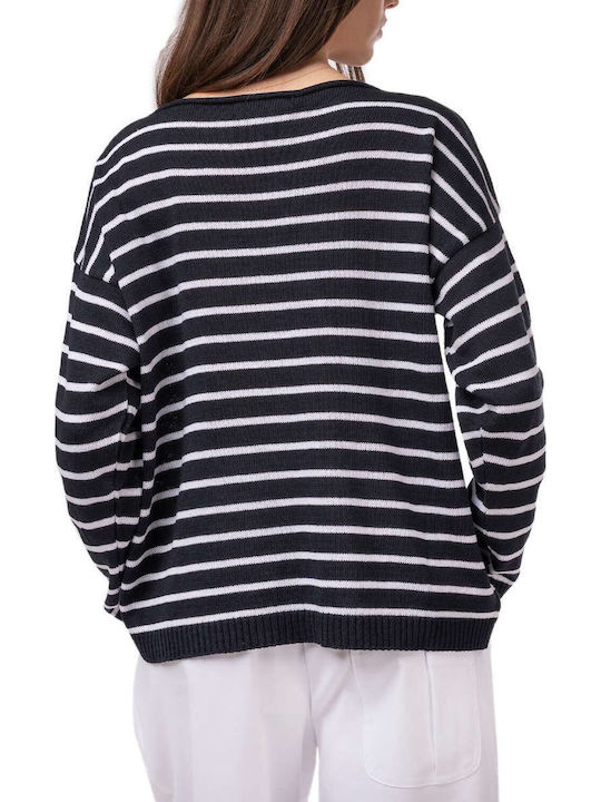 MY T Damen Bluse Navy Blau