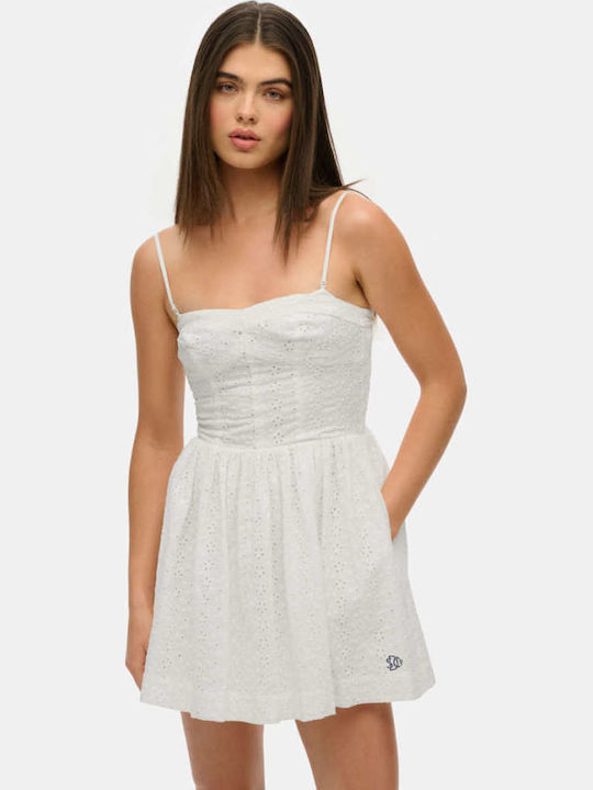 Summer Mini Slip Dress White