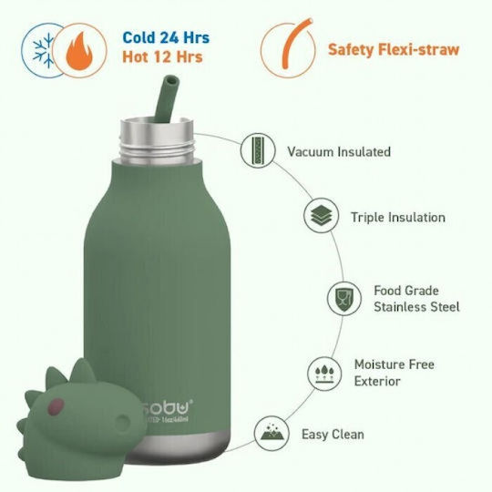 Asobu Bestie Kids Water Bottle from Silicone Thermos Multicolour 475ml