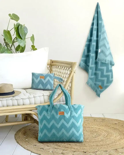 Nima Petrol Blue Beach Towel 90x160cm