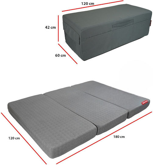 SteweHome Искрящ Персон И Половина Къмпинг Матрак 180x80см Дебелина 14см Сив