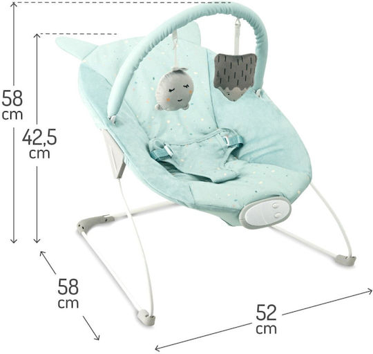 Momi Χειροκίνητο Relax Μωρού με Μουσική Μπλε για Παιδί έως 9kg
