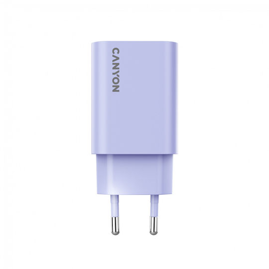 Canyon Kabeloser Handyladegerät mit USB-C Ausgangsanschlüsse 30W Stromlieferung Lila