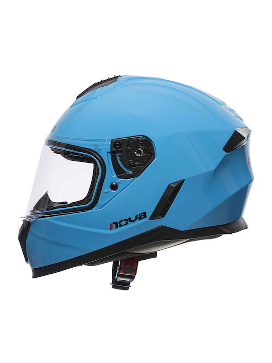Nova FF802 Solid Gloss Blue Παιδικό Κράνος Μηχανής Full Face ECE 22.06 980gr