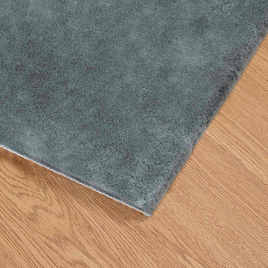 vidaXL Teppich Rechteckig Synthetisch,Polyester/Cotton/Leather Gray
