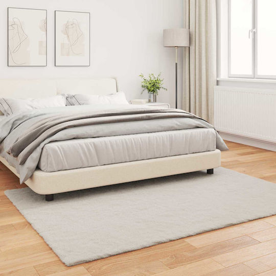 vidaXL Teppich Rechteckig Synthetisch,Polyester/Cotton/Leather Beige