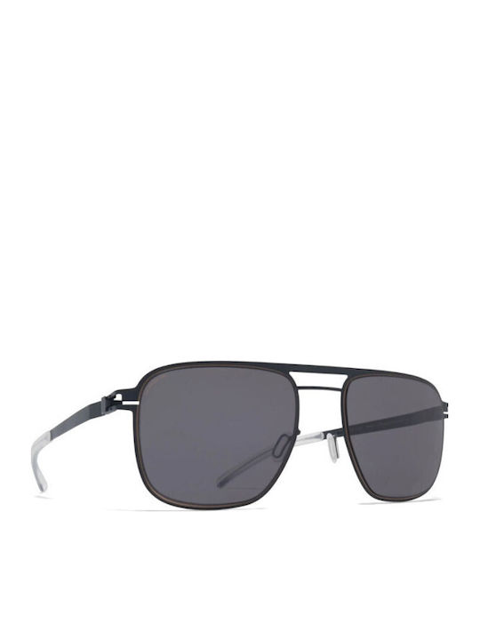 Mykita Unisex Sonnenbrillen mit Schwarzem Metallrahmen und Grauen Polarisiert Gläsern