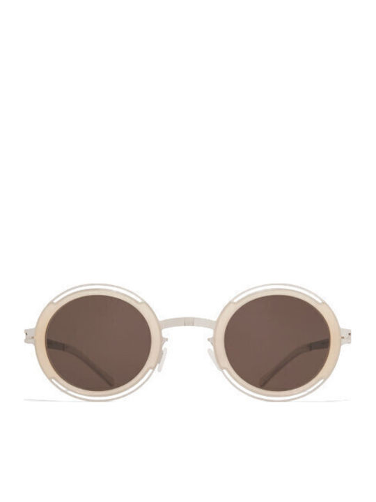 Mykita Ochelari De Soare Albi Cu Ramă Metalică