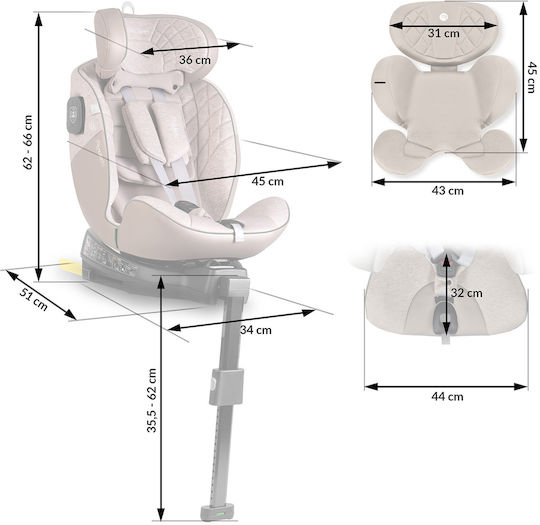 Nukido Aero Kinderautositz i-Size mit ISOfix Beige