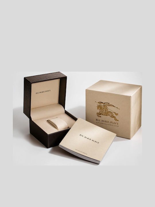 Burberry Γυναικείο Ρολόι Μπαταρίας με Καφέ Δερμάτινο Λουράκι