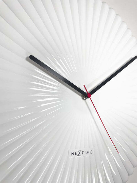 Nextime Silent Antique Wall Clock Polyresin White Ø40cm