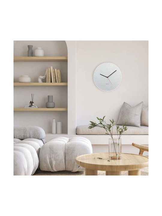 Nextime Silent Antique Wall Clock Polyresin White Ø40cm